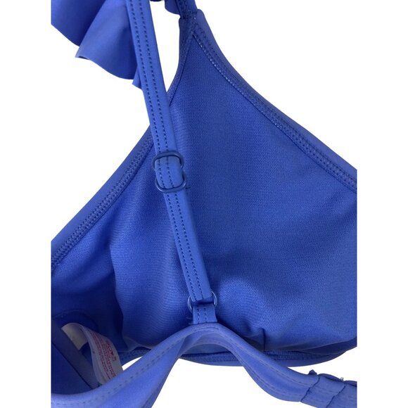 No Boundaries Womens Size XL (15-17) Blue Ruffle Bralette Bikini Swim Top - Picture 7 of 9